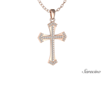 Diamond Patence Cross Pendant 14K Rose Gold