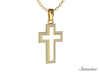 Diamond Silhouette Cross Pendant w Enamel