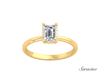 1.2ct Emerald Cut Diamond Engagement Ring w Hidden Halo Yellow Gold