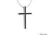 Enamel Silhouette Cross Necklace 14K White Gold