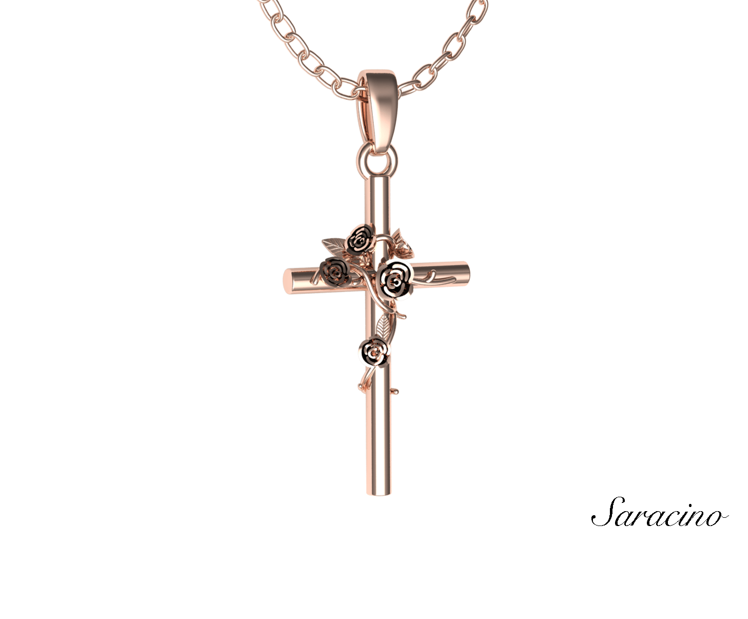 Rose gold 2025 cross charm