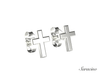 Gold Cross Stud Earrings in 14K White Gold