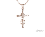 Gold Infinity Cross Pendant in 14K Rose Gold