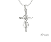 Gold Infinity Cross Pendant in 14K White Gold