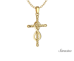 Gold Infinity Cross Pendant in 14K Yellow Gold