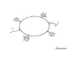 Jewish Diamond Charm Bracelet White Gold Jewelry