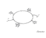 Jewish Diamond Charm Bracelet White Gold Jewelry