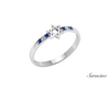 Jewish Jewelry Sapphire + Diamond Star of David Ring White Gold