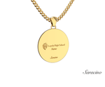 Loyola Baguette Grad Pendant Yellow Gold Backside