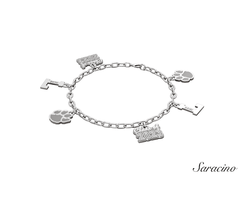 Loyola Grad Charm Bracelet White Gold