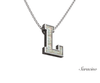 Loyola Pearl "L" Grad Pendant White Gold