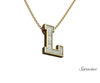 Loyola Pearl "L" Grad Pendant Yellow Gold