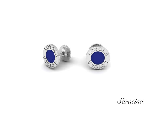 White Gold Loyola Signature Cufflinks