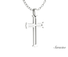 Medieval Gold Cross Pendant 14K White Gold
