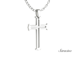 Medieval Gold Cross Pendant 14K White Gold