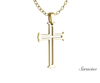 Medieval Gold Cross Pendant 14K Yellow Gold