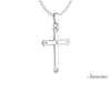 North Star Gold Cross Pendant 14K White Gold