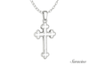 Orthodox Gold Cross Pendant 14K White Gold