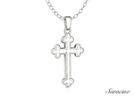 Orthodox Gold Cross Pendant 14K White Gold