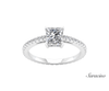 2.4ct Princess Cut Diamond Engagement Ring w Diamond Band White Gold