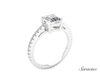 2.4ct Princess Cut Diamond Engagement Ring w Diamond Band White Gold