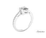 2.4ct Princess Cut Diamond Engagement Ring w Diamond Band White Gold