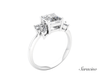2.4ct Princess Cut Diamond Engagement Ring w Marquise Sides White Gold
