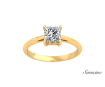 2.4ct Princess Cut Diamond Engagement Ring Yellow Gold