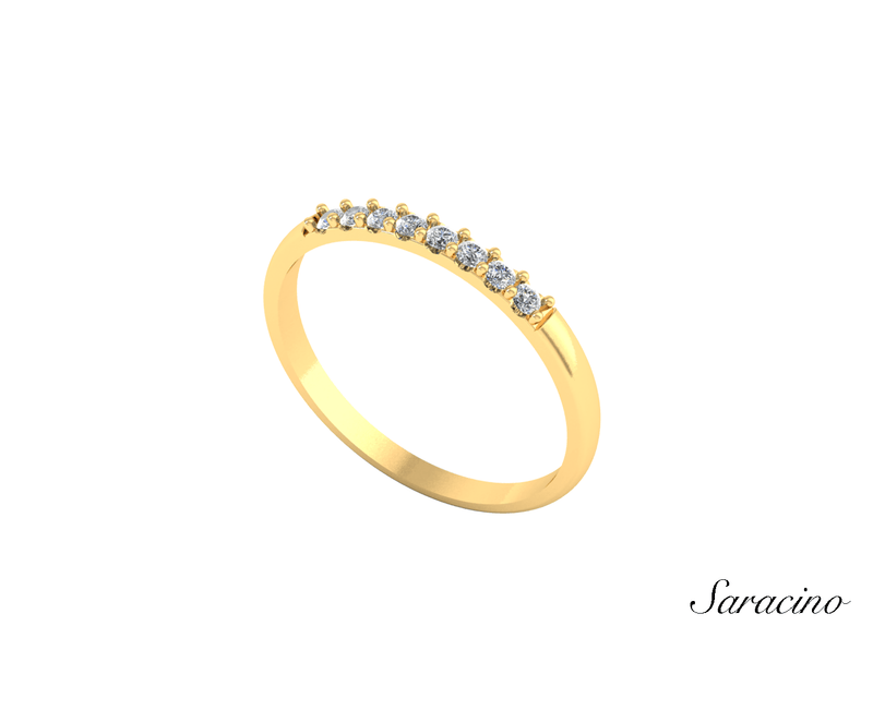 Round Diamond Quarter Eternity Band  Yellow Gold