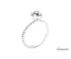 1.2ct Round Diamond Engagement Ring w Full Diamond Band in White Gold