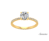 1.2ct Round Diamond Engagement Ring w Full Diamond Band