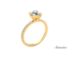 2.4ct Round Diamond Engagement Ring w Full Diamond Band Yellow Gold