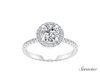 2.4ct Round Diamond Engagement Ring w Halo & Full Diamond Band White Gold