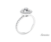 2.4ct Round Diamond Engagement Ring w Halo & Full Diamond Band White Gold
