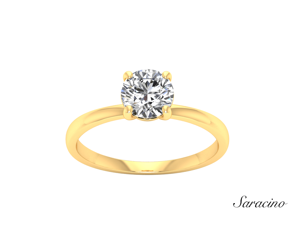 1.2ct Round Diamond Engagement Ring Yellow Gold