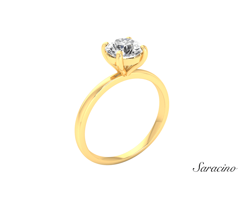 1.2ct Round Diamond Engagement Ring Yellow Gold