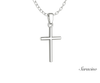 Rounded Gold Cross Pendant 14K White Gold