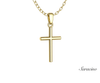 Rounded Gold Cross Pendant 14K Yellow Gold