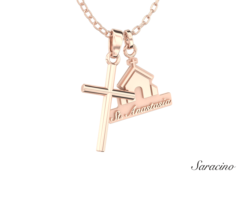 St. Anastasia Church Charm 14K Rose Gold