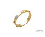 Valentines Jewelry Heart Enamel Ring 14K Yellow Gold