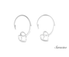 Heart Silhouette Huggie Earrings 14K White Gold