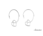 Heart Silhouette Huggie Earrings 14K White Gold