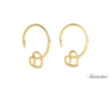 Heart Silhouette Huggie Earrings 14K Yellow Gold
