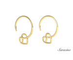 Heart Silhouette Huggie Earrings 14K Yellow Gold