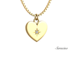 Valentines Jewelry Heart Pendant w Diamond Burst 14K Yellow Gold