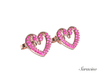 Valentines Jewelry Sapphire Swan Heart Earrings 14K Rose Gold
