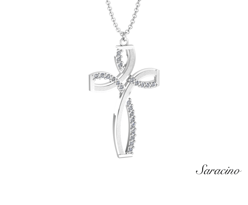 Mini Diamond Cross Necklace | Moon and Lola